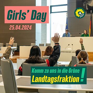 Die Grüne Landtagsfraktion richtet auch in diesem Jahr wieder einen Girls‘ Day aus und lädt dazu am 25. April  Mädchen,...